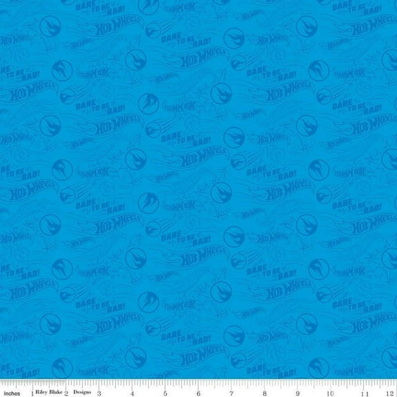 Hot Wheels, Dare To Be Rad Fabric - Blue