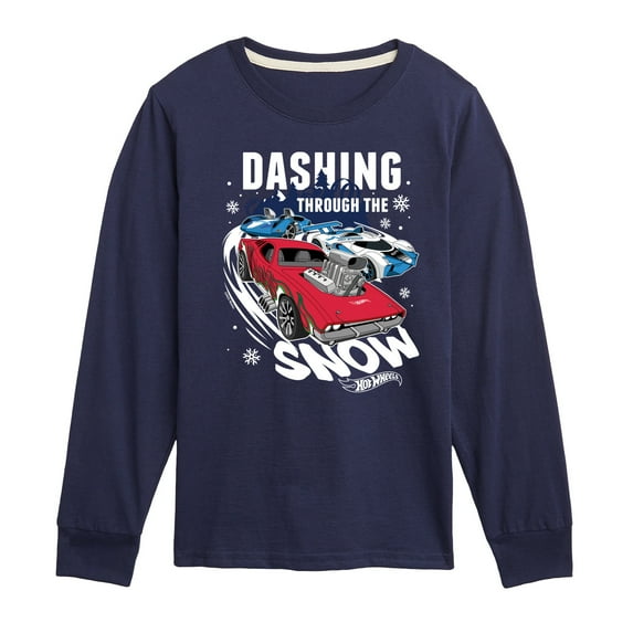 Hot Wheels - Dashing Through The Snow - Toddler & Youth Long Sleeve Graphic T-Shirt