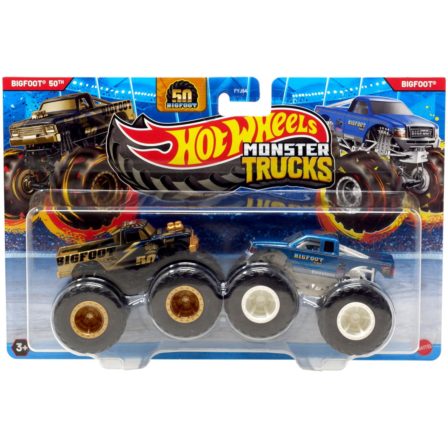 Hot Wheels Demolition Doubles Bigfoot 50th vs Bigfoot Diecast Car 2-Pack