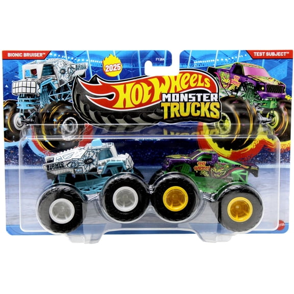 Hot Wheels Demolition Doubles Bionic Bruiser vs Test Subject Diecast Car 2-Pack