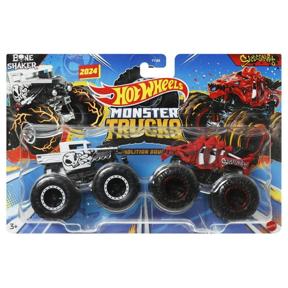 Hot Wheels Demolition Doubles Bone Shaker vs Skelesaurus Diecast Car 2-Pack