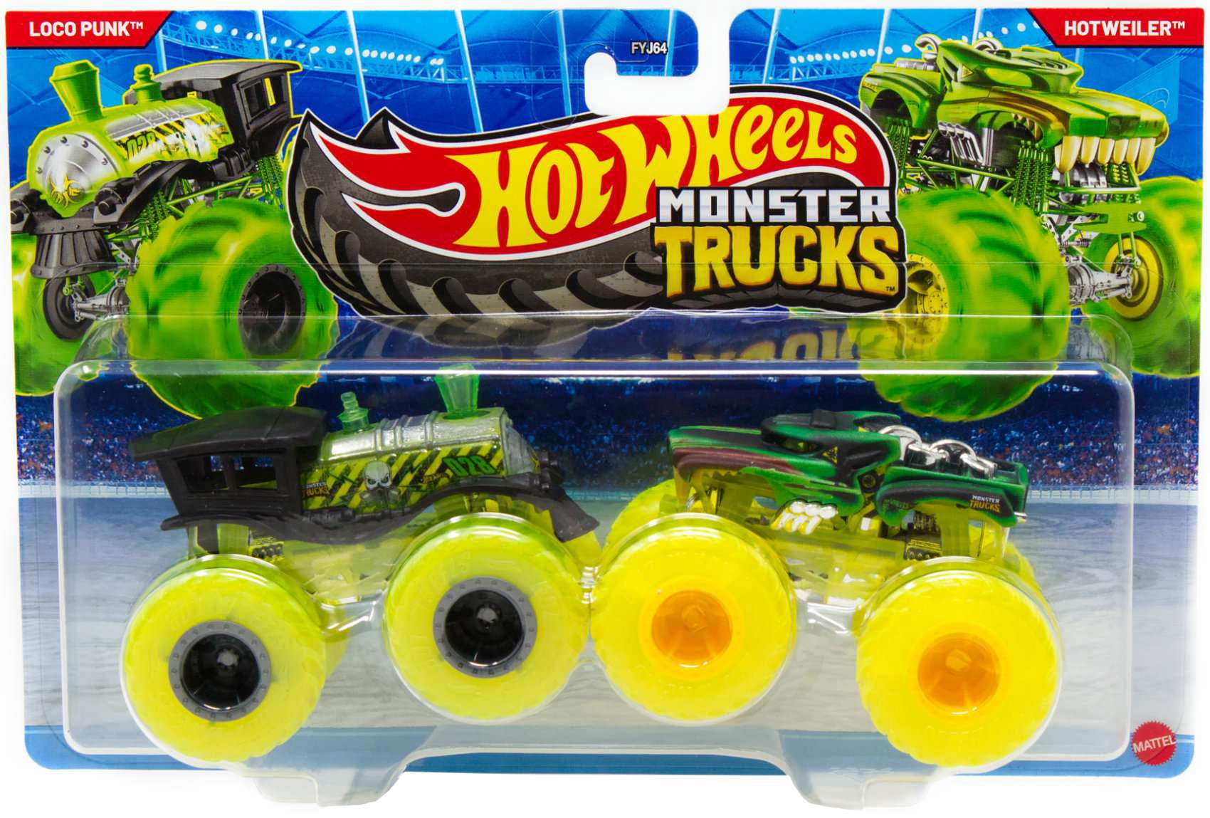 Hot Wheels Demolition Doubles Loco Punk & Hotweiler Diecast Car 2-Pack