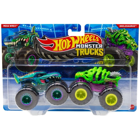 Hot Wheels Demolition Doubles Mega Wrex & Skelesaurus Diecast Car 2-Pack