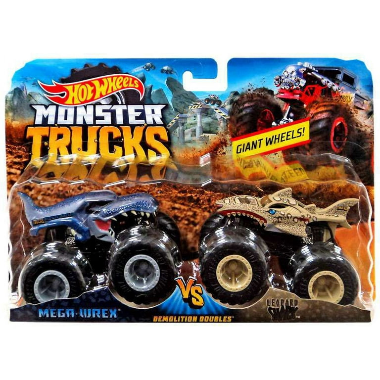 Hot Wheels Monster Trucks - 1:64 2Pack Mega Wrex with Crushed