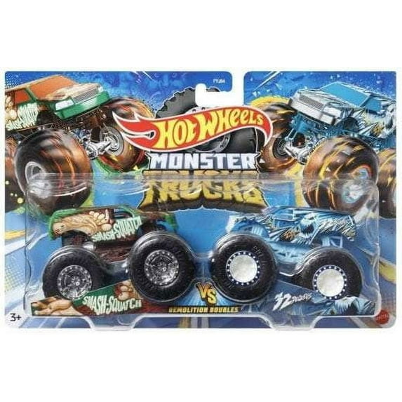 Hot Wheels Demolition Doubles Smash-Squatch vs 32 Degrees Diecast Car 2-Pack