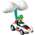 Hot Wheels DieCast Mario Kart Luigi in PWing Kart with Cloud Glider
