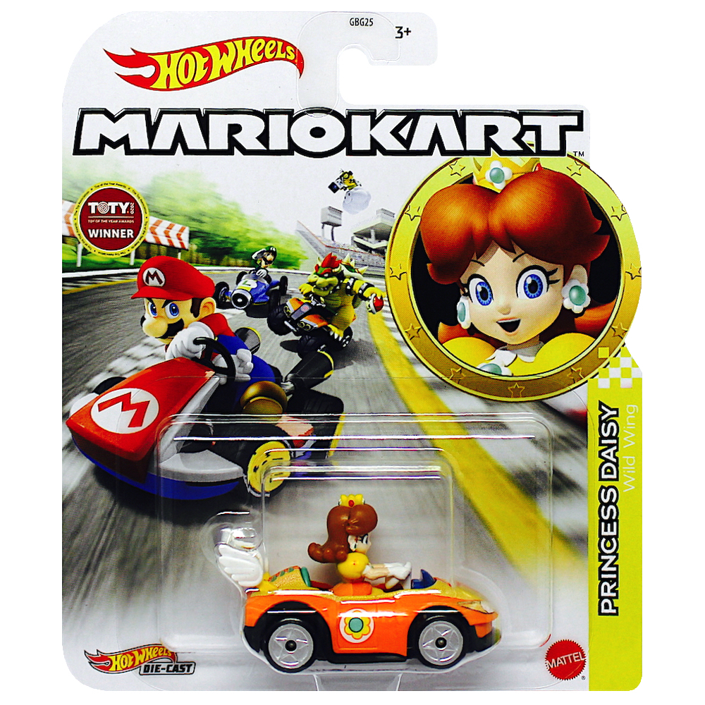 Hot Wheels Die-Cast Mario Kart Princess Daisy Wild Wings Car Play Vehicle - image 1 of 2