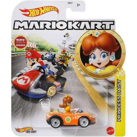 Hot Wheels Die-Cast Mario Kart Princess Daisy Wild Wings Car Play Vehicle