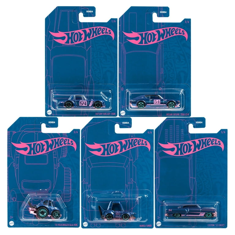 Hot Wheels 54th Anniversary Pearl & Chrome B Series Set, 5 Cars VW