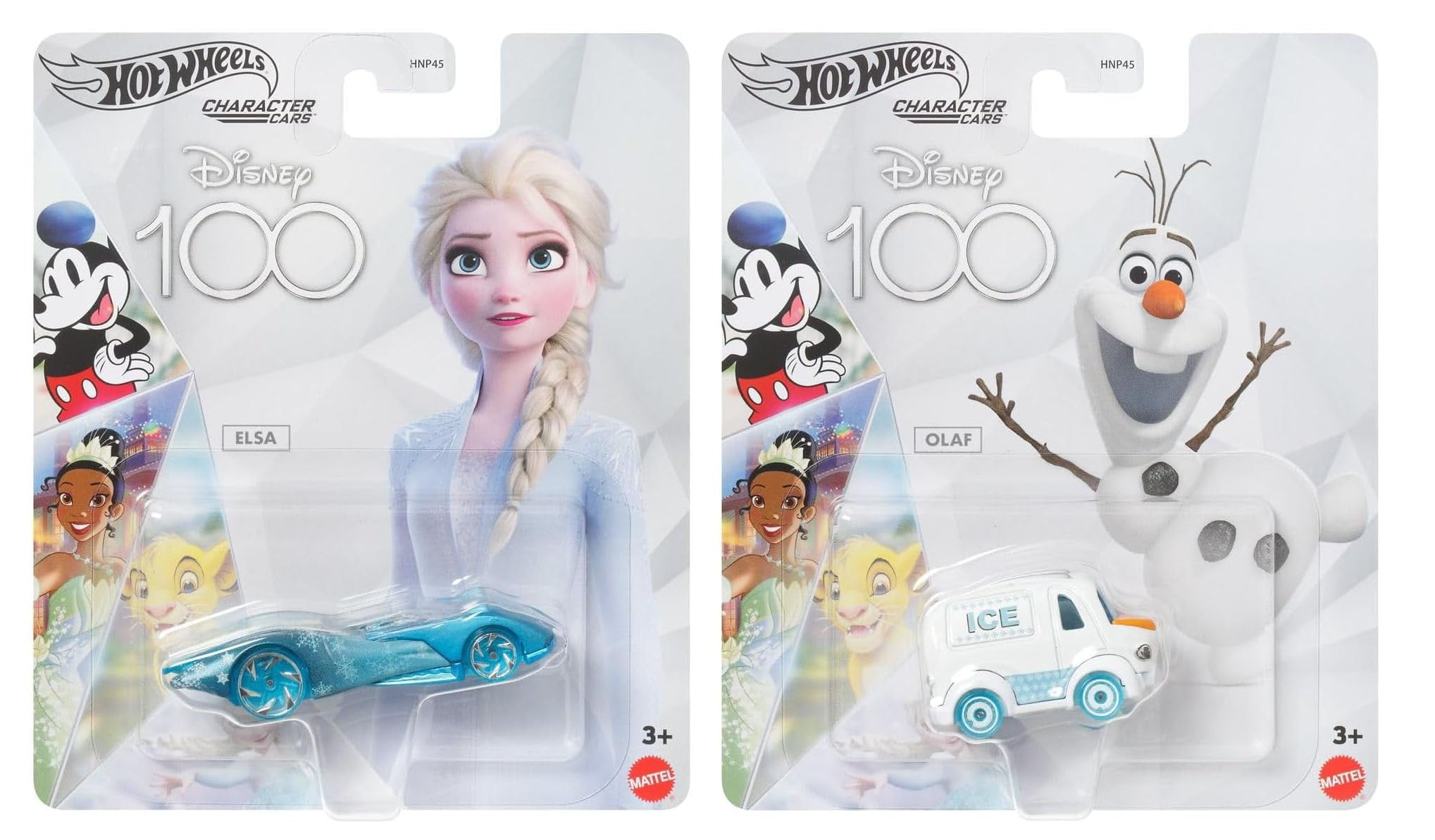 Hot Wheels Disney 100 Character Cars, Frozen Elsa and Olaf Die