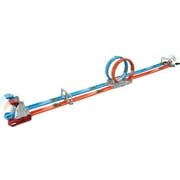 Hot Wheels Double Loop Dash Track Set with 2 Toy Cars in 164 Scale, 12-ft Long, Ages 5 and up