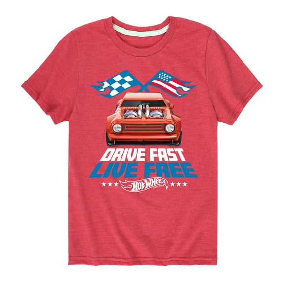 Hot Wheels - Drive Fast Live Free - Toddler And Youth Short Sleeve Graphic T-Shirt