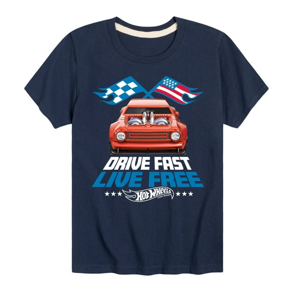 Hot Wheels - Drive Fast Live Free - Toddler And Youth Short Sleeve Graphic T-Shirt