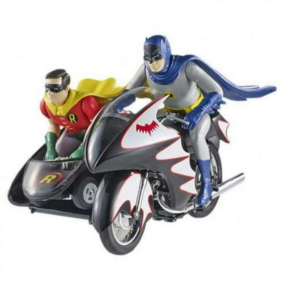 Hot Wheels Elite Batman Classic TV Series BATCYCLE with Figures Die-cast Vehicle (1:12 Scale)