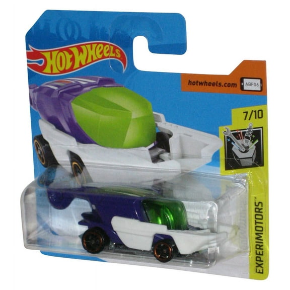 Hot Wheels Experimotors (2018) Purple Sky Boat Toy Car 7/10 - (Short Card)