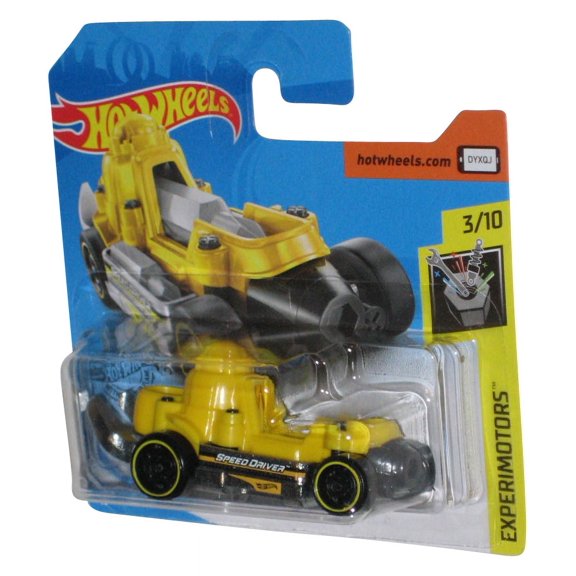 Hot Wheels Experimotors (2018) Speed Driver Yellow Toy Car 3/10 - (Short Card)