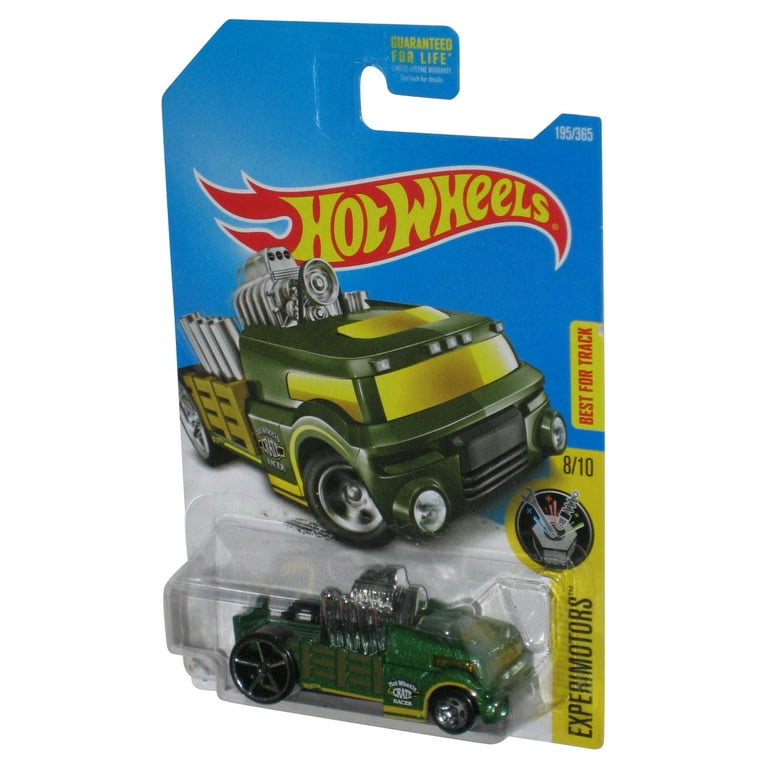 Hot Wheels Experimotors 8/10 (2015) Green Crate Racer Toy