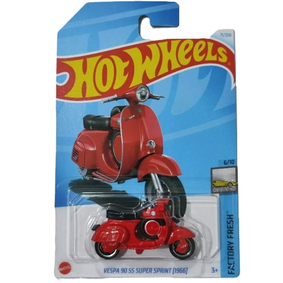 Hot Wheels Factory Fresh Vespa 90 SS Super Sprint 1966 Red Die Cast Toy Vehicle, 1/64 Scale