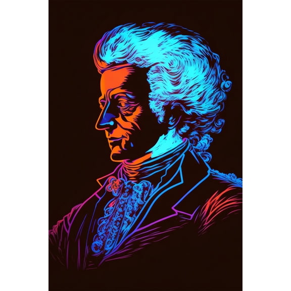 24x36 gallery poster, Mozart 1980s neon artwork