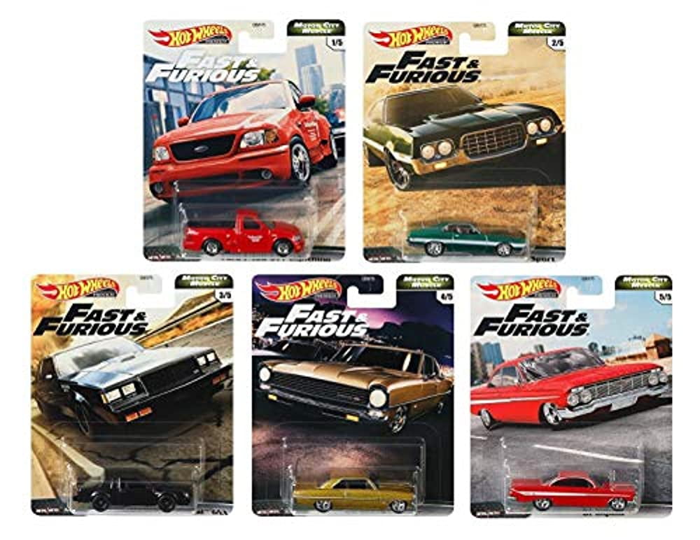 Hot Wheels Fast Furious Premium Cars, 5 Pack, Ford F-150, Gran