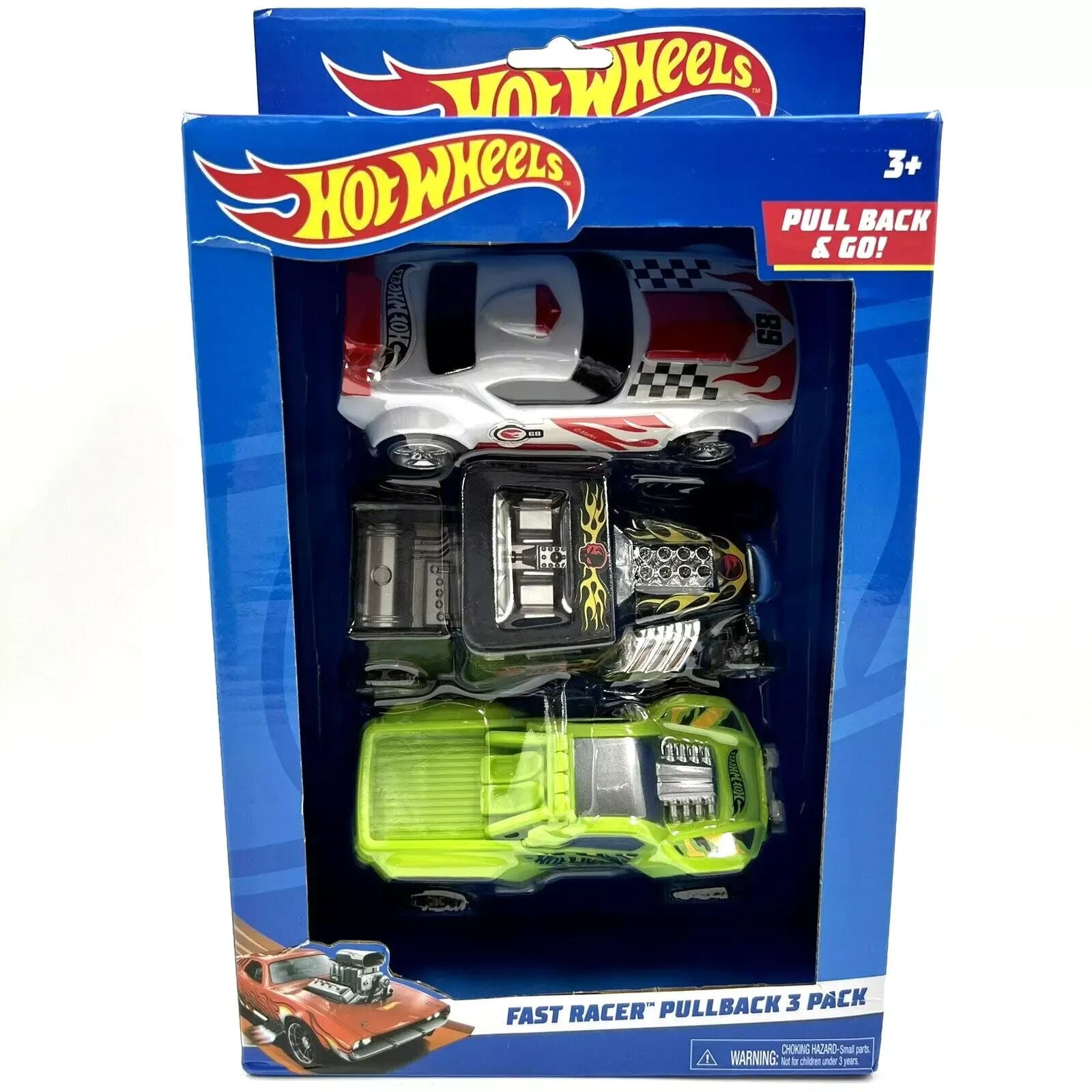 Hot Wheels Fast Racer Pullback 3-pack Cars