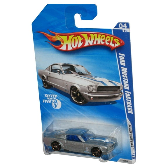 Hot Wheels Faster Than Ever '10 Silver Ford Mustang Fastback Toy Car 132/240