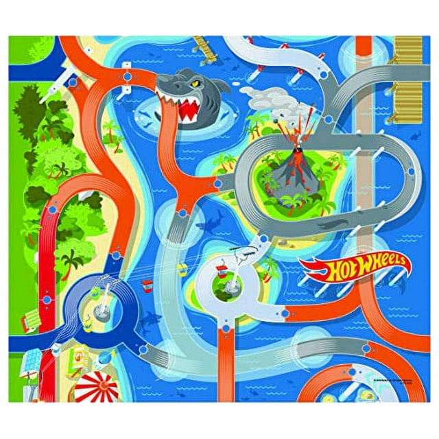 Hot Wheels Felt Mega Mat Playset with One Vehicle