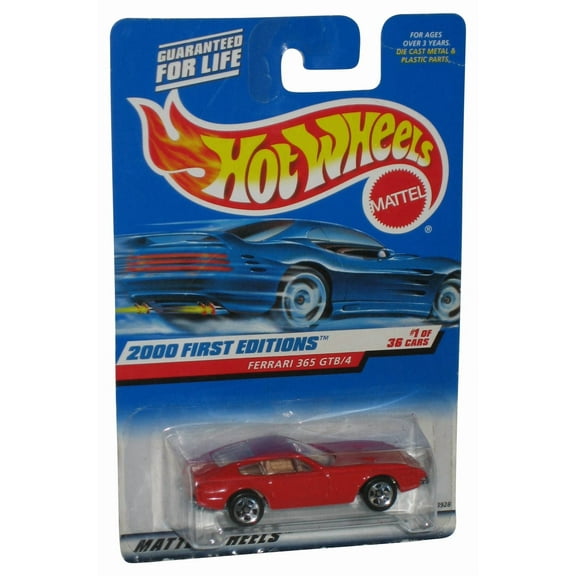 Hot Wheels Ferrari 365 GTB/4 1/36 (2000) Mattel Die-Cast Toy Car #061 - (Card Minor Wear)
