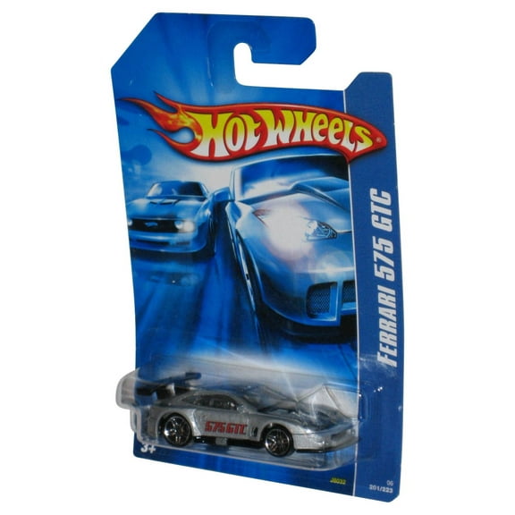 Hot Wheels Ferrari 575 GTC (2006) Mattel Silver Die-Cast Toy Car 201/223