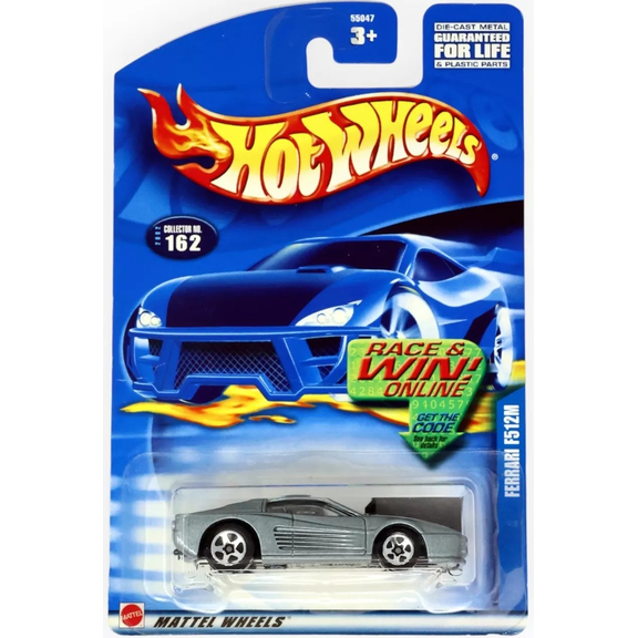 Hot Wheels Ferrari F512M Silver Collector Number 162 5-spoke