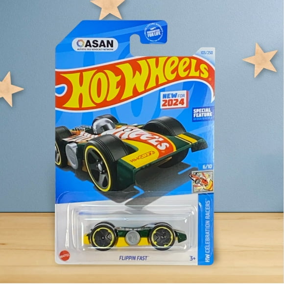 Hot Wheels Flippin Fast 103/250 Green HW Celebratoin Racers 6/10 Fidget Spinner