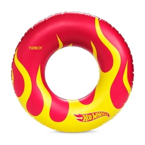 Hot Wheels™ + Float Life by Funboy Double-Sided Checkered & Flame Inflatable Tube, 34’’Diameter