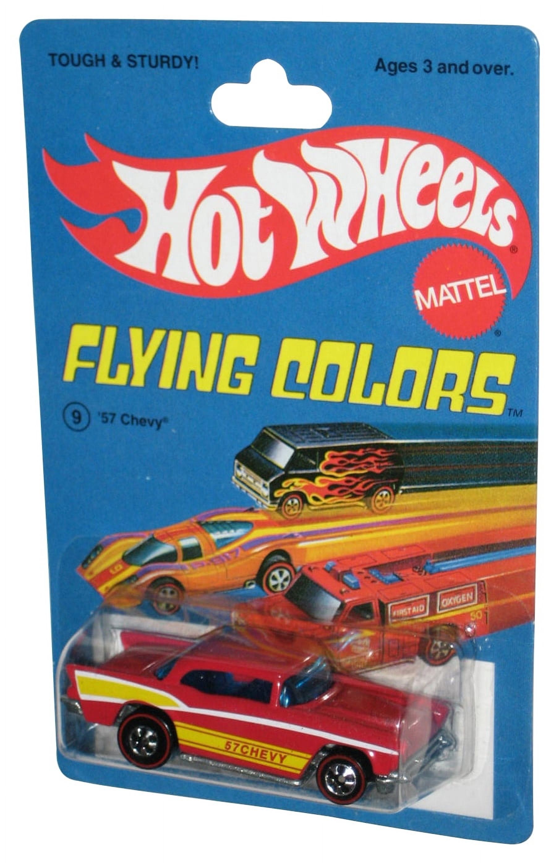 Hot Wheels Flying Colors (1997) Mattel Red '57 Chevy Toy Car #9 ...