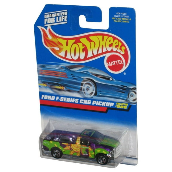 Hot Wheels Ford F-Series CNG Pickup Purple & Green Toy Truck #908