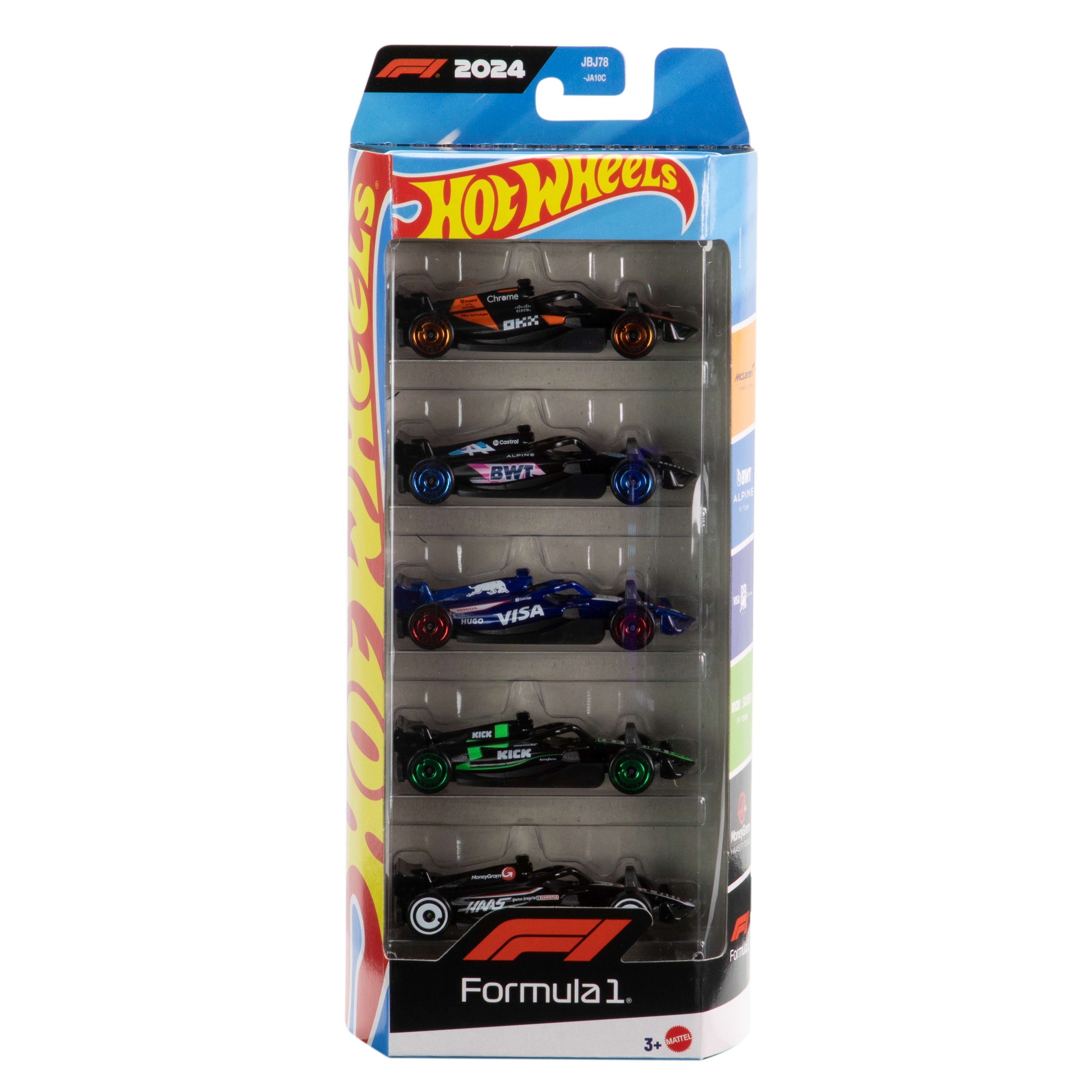 当季大流行 Hot Wheels 5-Pack Race Team, Set of 5 Formula 1-Themed 1:64 ミニカー