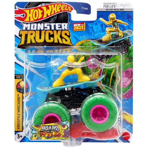Hot Wheels Freestyle Wreckers Board to be Wild Diecast Car (Green Wheels)