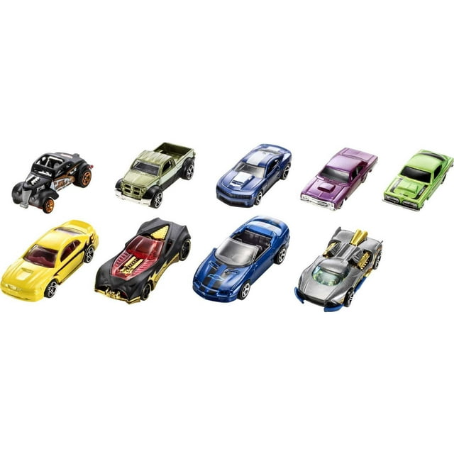 Hot Wheels Gift Set of 9 Toy Cars or Trucks in 1:64 Scale (Styles May Vary)