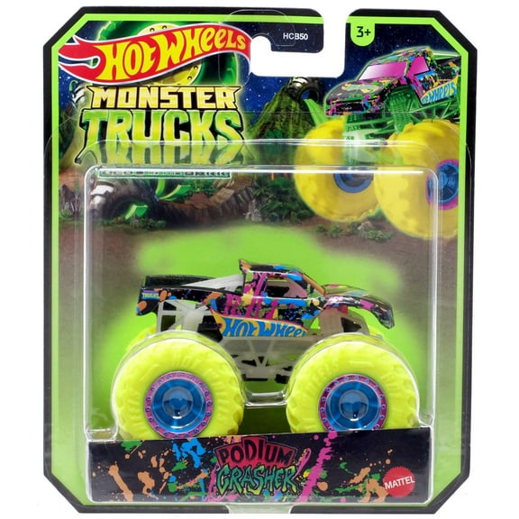 Hot Wheels Glow in the Dark Podium Crasher Diecast Car (Short Card)