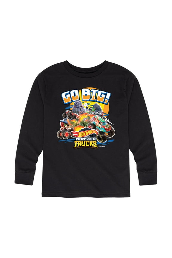 - Go Big Monster Trucks - Toddler And Youth Long Sleeve Graphic T-Shirt
