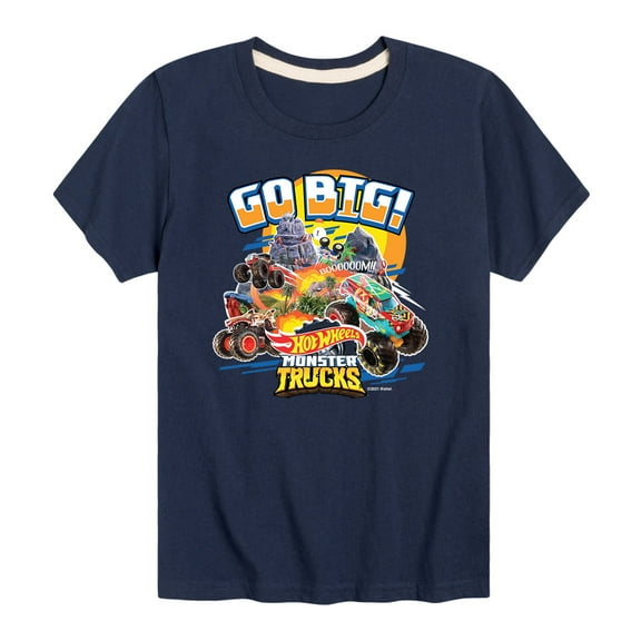 Hot Wheels - Go Big Monster Trucks - Toddler And Youth Short Sleeve Graphic T-Shirt
