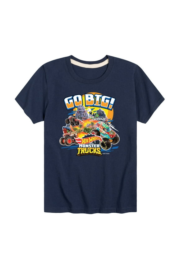 - Go Big Monster Trucks - Toddler And Youth Short Sleeve Graphic T-Shirt