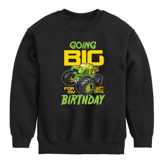Hot Wheels - Going Big For My Birthday - Toddler And Youth Crewneck Fleece Sweatshirt