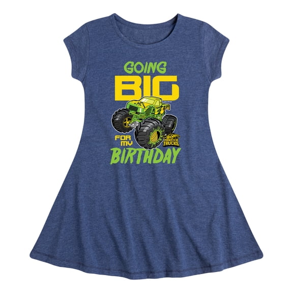 Hot Wheels - Going Big For My Birthday - Toddler And Youth Girls Fit And Flare Dress