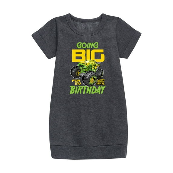 Hot Wheels - Going Big For My Birthday - Toddler And Youth Girls Fleece Dress