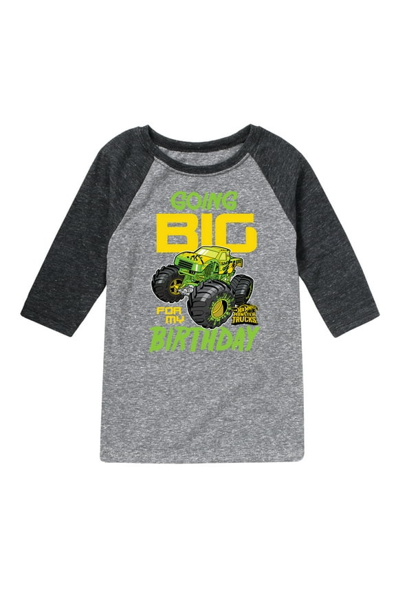 - Going Big For My Birthday - Toddler And Youth Raglan Graphic T-Shirt