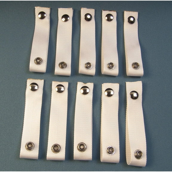 Extender Snaps for Your Boat Cover, White (Extend A Snap), Adds 4" Inch, Finger Loop Built in, 10 Piece Set