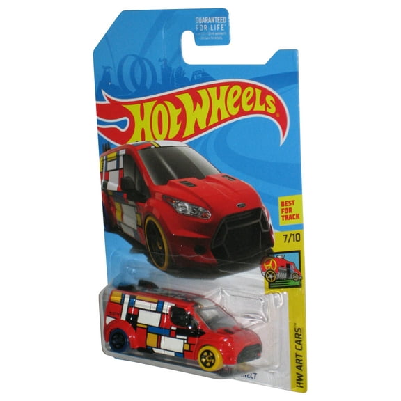 Hot Wheels HW Art (2017) Red Ford Transit Connect Toy Van 7/10