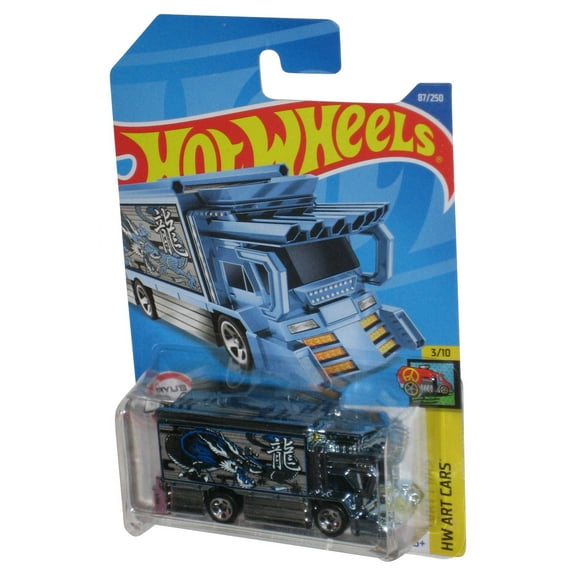 Hot Wheels HW Art 3/10 (2021) Blue & Chrome Raijin Express Toy Truck 87/250