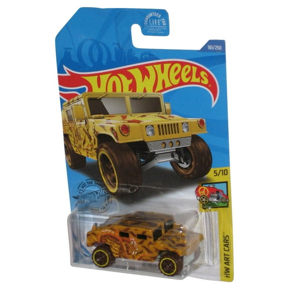 Hot Wheels HW Art 5/10 (2017) Yellow Humvee Toy Car 161/250 - (Cracked Plastic)
