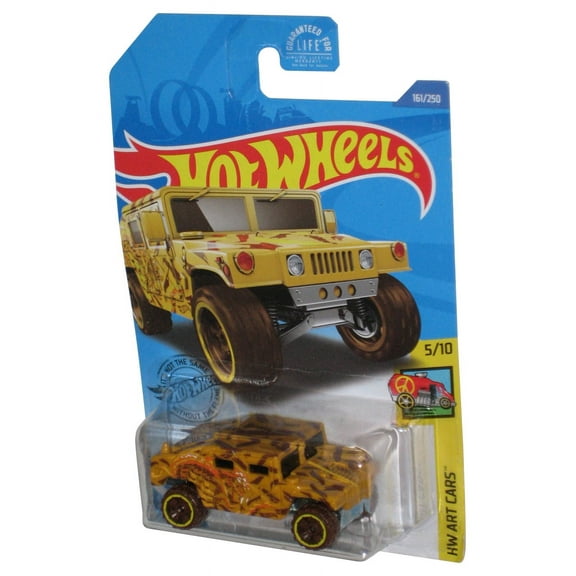 Hot Wheels HW Art 5/10 (2017) Yellow Humvee Toy Car 161/250 - (Minor Shelf Wear)